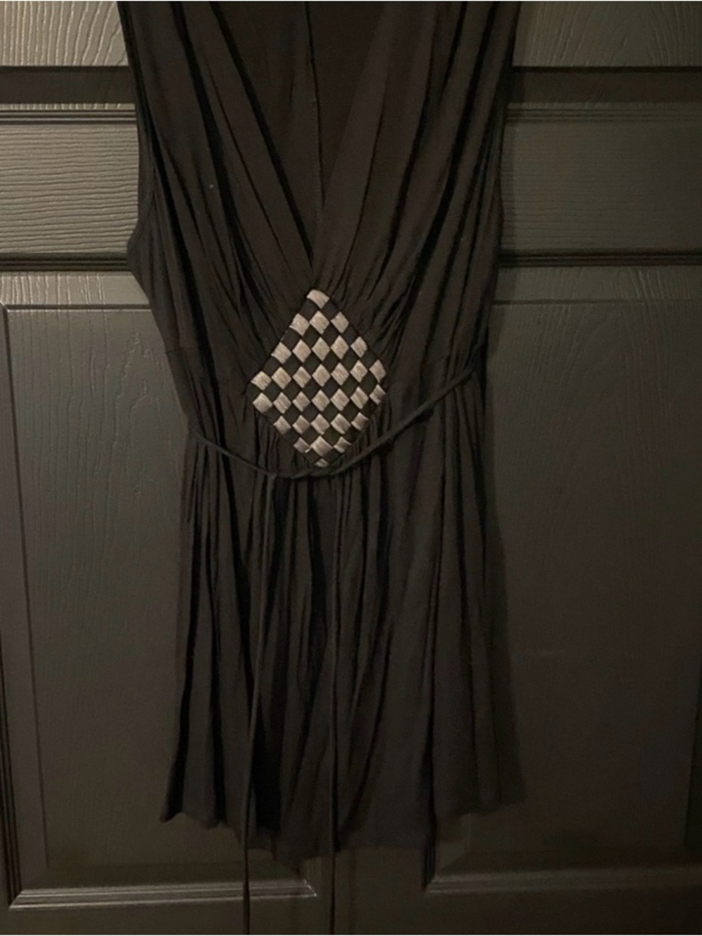 Black Sleeveless Dress with Silver Diamond Accent